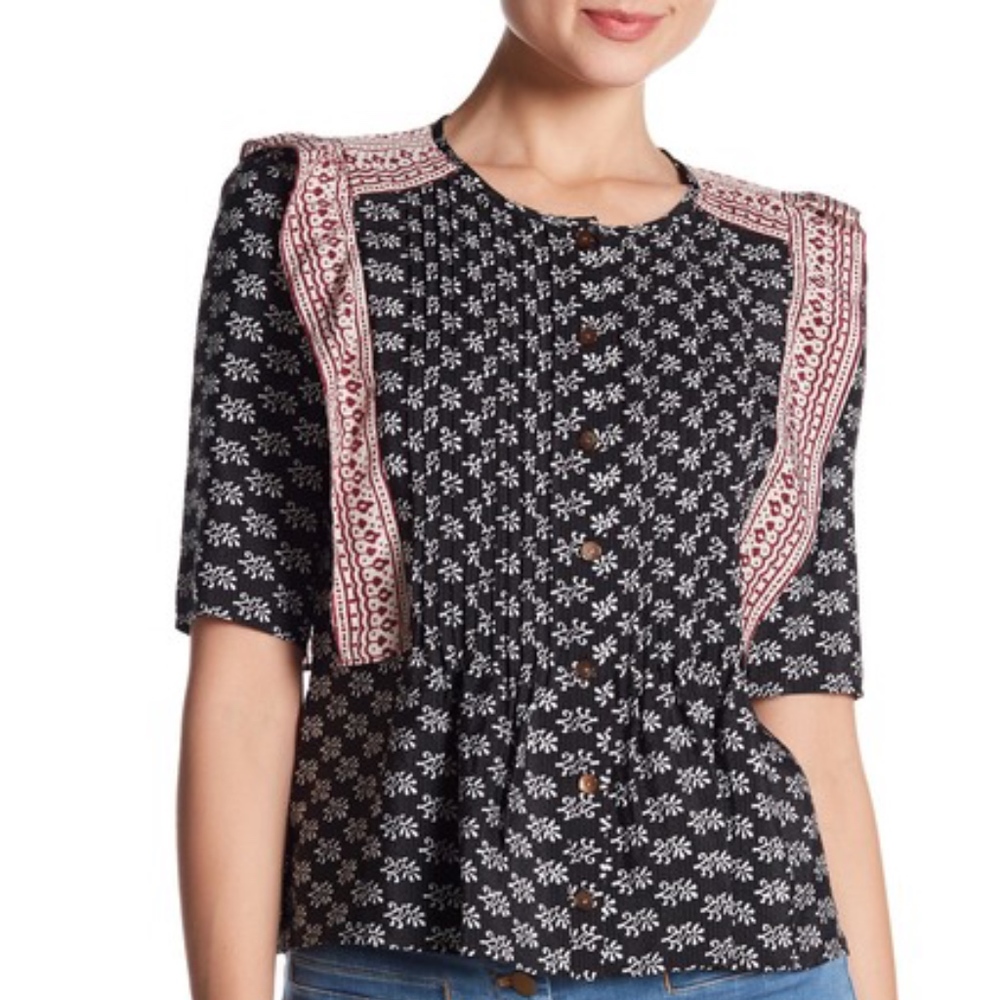 VERONICA BEARD Jules Pintuck Flutter Sleeve